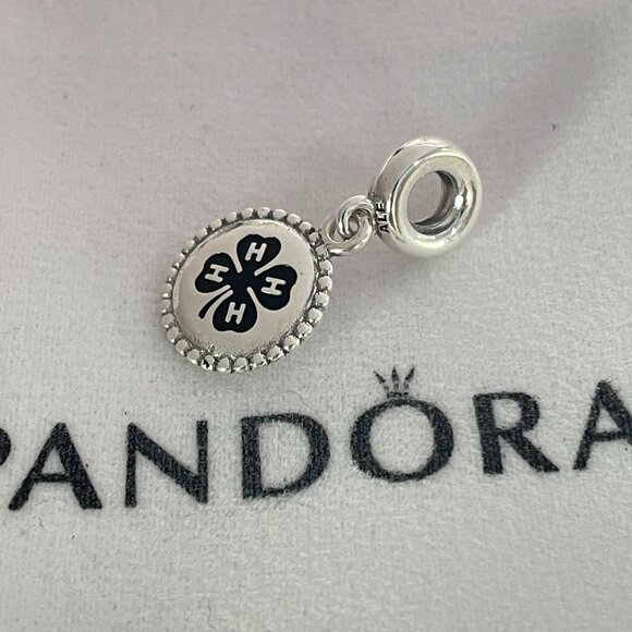 Pandora 4-H Logos Silver Dangle Charm - Picture 3 of 3